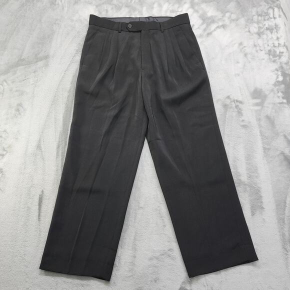 Vittorio St. Angelo Other - Vittorio St. Angelo Dress Pants Mens 34S SHORT Black Pleated Polyester Office